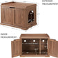 unipaws Cat Litter Box Enclosure Furniture, Hidden Litter Box Cover Washroom, Dog Proof Cabinet House for Large Cat, Hideaway Litter Box, Walnut