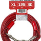BV Dog Tie Out Cable 30 Feet - Heavy Duty Dog Lead Up to 125 Pounds - Reflective & Rust-Free with Quick Release Swivel Clips & 360° Rotating Clasp - Tangle-Free Dogs Runner for Yard (Red, Single)