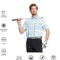 Men's Golf Polo Shirts Short Sleeve Striped Performance Moisture Wicking Dry Fit Golf Shirts for Men