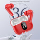 Wireless Earbuds, Bluetooth 5.4 Headphones Bass Stereo, Ear Buds with Noise Cancelling Mic, IP7 Waterproof in Ear Earphones, 36H LED Display Bluetooth Earbuds for Laptop Pad Phones Sports, Red