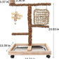 Natural Wood Parrot Stand - Ideal Toy & Accessory for Parakeets, Canaries, Cockatiels, Conure, Lovebirds - Bird Perch Stand with Removable Tray Climbing Net Chewing Toys- Perfect Pet Birds Playstand