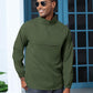 Aulemen Men's Casual Quarter Zip Pullover-Athletic Windbreaker Lightweight Jackets Hiking Golf for Men Mock Neck with Pockets