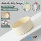 Ceramic Elevated Cat Food and Water Bowl, Kitty Bowl, Raised Cat Dish, Pet Feeder (5.1 in, 2 x Beige + Stand)