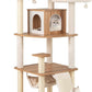 PETSITE 68 Inch Modern Tall Cat Tree for Indoor Cats, Multi-Level Wooden Cat Tree Tower with Sisal Scratching Posts, 3 Top Perches, Cat Condo, Comfy Hammock, Sisal Ramp, and Jingling Balls