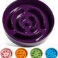 LE TAUCI Ceramic Slow Feeder Dog Bowls Small Breed, 0.6 Cups Dog Food Dish for Fast Eaters, Puzzle Bowl for Small Dogs and Cats,Purple