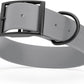 Dogline Biothane Waterproof Dog Collar Strong Coated Nylon Webbing with Black Hardware Odor- Proof for Easy Care Easy to Clean High Performance Fits Small Medium or Large Dogs, Battleship Gray