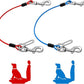 Dog Seat Belt Harness for Car,2pcs Dog Seatbelt of Coated Wire Leash Safety Restraint,No Chew Tether Cable Vehicle Dog Accessories,Double Clips & Latch (2 Pack Red+Blue, 24 inch/60 CM)