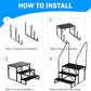 RV Step 3 Step Ladder, Upgrade RV Step with Handrails, Heavy Duty RV Stairs with Anti-Slip Pedal Hot Tub Steps, Removable Camper Step for Spa/Porch/Pet/Mobile Home（2 Handrails