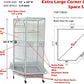 64" Extra Large Corner Bird Flight Breeding Wrought Iron Rolling Parrot Cage Side Solid Metal Plate Feed Doors Pull Out Removable Grate and Tray with Around Metal Seed Guard