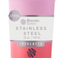 BlenderBottle Sport Sleek Insulated Stainless Steel Shaker Bottle with Wire Whisk, 25-Ounce, Flamingo Ombre – Protein Shakes & Hydration for Athletes & Fitness Enthusiasts, Easy Mixing, Slim Easy to Hold, Keeps Drinks Cold, Lockable Lid