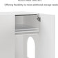 unipaws Tall Cat Litter Box Enclosure with Shelves, Hidden Litter Box Cover for Tall or Top Entry Litter Box, Kitty Enclosed Litter Box Cabinet, Cat Box Furniture， White