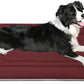 JoicyCo Dog Bed Soft Dog Crate Bed Pad Mat, 36 in Non Slip Bottom Washable Dog Beds for Medium and Large Dogs, Pet Bed Mattress Kennel Pad, Dark Red