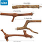 4 Pcs Natural Wooden Bird Perch Parrot Stand, 2 Grape Wood Perches, A Stand Fork Standing Branch, A Paw Grinding Fork, Bird Cage Accessories for Parakeets, Birdcage Sticks & Toys for Budgies, Finches