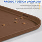 Silicone Pet Feeding Mat with Raised Edge for Food and Water, Dog Bowl Mats, Cat Bowls Placemat with High Lip for Floor Waterproof, Rubber Tray for Cats and Dogs 19 x 12 x0.7 Brown