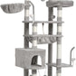 Cat Tree, Cat Tower for Large Cats with 2 Big Platforms, 2 Baskets, condo and Toys, 63" Cat Scratching Posts for Indoor Cats, Light Gray GCT020W