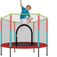 Kids Trampoline with Safety Enclosure Net - 5FT Trampoline for Toddlers Indoor and Outdoor - Parent-Child Interactive Game Fitness Trampoline Toy Gift for Boys and Girls Age 1-8