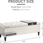 Ottoman with Storage,50.2-inch Upholstered End of Bed Storage Bench for Bedroom,for The Living Room,for Entryway, with Tray & Button and Safety Hinges,Detachable (White)