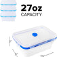 Collapsible Silicone Food Storage Containers, BPA Free, Microwave, Freezer and Dishwasher Safe, Lunch, Meal Prep, Travel, Space-Saving
