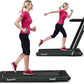 GYMAX Walking Pad, 2.25HP Foldable Treadmill with Smart App & Remote Control, Bluetooth LED Monitor, Small Spaces Compact Running Machine, Folding Portable Under Desk Treadmill for Home Office