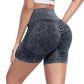 CHRLEISURE Women's 4 Packs Workout Gym Shorts, High Waisted Butt Lifting Scrunch Butt Seamless Booty Shorts