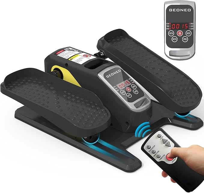 Under Desk Elliptical Machine, Electric Ellipse Leg Exerciser for Senior, Quiet and Compact Electric Seated Pedal Exerciser for Home with Monitor, Remote Control and 12 Adjustable Speeds