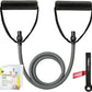 RitFit Single Resistance Exercise Band with Comfortable Handles - Ideal for Physical Therapy, Strength Training, Muscle Toning - Door Anchor and Starter Guide Included