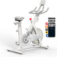 WONDER CORE Indoor Cycling Exercise Bike, WONDERCISE Bike - 13.2LB Flywheel, 32-Level Resistance, Silent Belt Drive, Bluetooth Connectivity, Tablet Holder, Adjustable Seat/Handlebars (White)