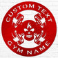 Custom Metal Skull Barbell Gym Name Sign, Dead Lift Den Workout Room Wall Art, Personalized Home Gym Sign, Custom Gym Decor, Workout Garage