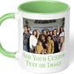 Personalized Mothers Day Coffee Mug, Custom Mum Photo Text 11 Oz Ceramic Mug, Customized Mom Picture Name Tea Cup, Unique Gift Idea,Taza Cafe Personalizadas Fotos, Custom Gifts Women Men, Light Green