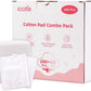 600 PCS Square Cotton Pads, Soft and Lint-Free, Includes 400 Ultra-Thin and 200 Thick Pads, Hypoallergenic Makeup Remover for Face, Eyes and Lips and Daily Skin Care