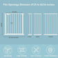 WAOWAO Triple Lock 49.21-66.54" Baby Gate Extra Wide Pressure Mounted Walk Through Swing Auto Close Safety White Metal Dog Pet Puppy for Stairs,Doorways,Kitchen