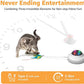 Interactive Cat Toys Rechargeable: Moving Concealed Feathers with Chime - Hide and Seek Toys,Touch Cat Kitten Toy Exercise Toys for Indoor Bored Adult Cats,White
