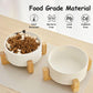 Petygooing Ceramic Dog Cat Bowl Set with Stand, Pet Dog Food and Water Dish,Medium Pet Bowls Anti Slip Set of 2 Cat Bowls-White Pet Food Bowl- Small Medium Size Pet (28 OZ /3.6 Cups)