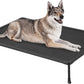 Veehoo Chewproof Elevated Dog Bed - Cooling Raised Pet Cot, Breathable Mesh, Washable & Non-Slip for Large Dogs, Indoor/Outdoor, Black Mat and Black Frame, 49x33inches (Model CWC2203A03)