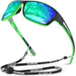 Polarized Sports Sunglasses for Men Women,Fishing Driving Rectangular Goggles UV400 Protection