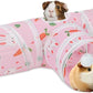 Rypet Guinea Pig Tunnel 3 Way Collapsible Small Pet Tunnels and Tubes with Interactive Ball for Baby Rabbit Ferret Hamster Chinchilla Hedgehog Hiding and Resting-Pink