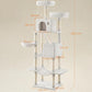 Feandrea Cat Tree, 81.1-Inch Large Cat Tower with 13 Scratching Posts, 2 Perches, 2 Caves, Basket, Hammock, Pompoms, Multi-Level Plush Cat Condo for Indoor Cats, Cream White UPCT190T01