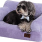 Hollypet Fluffy Plush Pet Cat Couch Sofa Soft Calming Pet Dog Sofa Beds for Medium Small Cats and Dogs, Light Purple