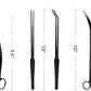 Aquascaping Tools 7 in 1 Kit Aquarium Plant Scissors Tools Set Curved & Waved Scissor Tweezers Spatula Stainless Steel Anti Rust Tools for Aquascape Black