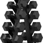 Hex Dumbbell Sets with Rack, 60-550 lb Rubber Encased Exercise & Fitness Dumbbells Set with Rack Option, Hand Weight for Strength Training, Weight Dumbbells