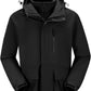 CAMEL CROWN Men's Ski Jacket 3 in 1 Waterproof Winter Jacket Snow Jacket Windproof Hooded with Inner Warm Fleece Coat