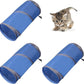 iCAGY Foldable Spiral Cat Tunnel - Indoor Toy for Small Cats, Kittens, and Rabbits - Tube for Interactive Play and Outdoor Fun - Pet Activity Toy Royal Blue 20" 3 Pcs