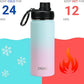 DRINCO Stainless Steel Water Bottle Spout Lid Vacuum Insulated Double Wall Water Bottle Wide Mouth (40oz 32oz 22oz 18oz 14oz) Leak Proof Keeps Cold or Hot (18 oz, 18oz Macaron)