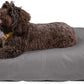 K9 Ballistics Tough Rectangle Pillow Dog Bed - Removable Cover, Washable, Durable & Water Resistant Bed for Big Dogs, Size: Large (40"x34"), Light Gray Velvet