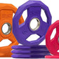 SPART Color Coded Weight Plate 2-Inch Rubber Coated Olympic Grip Plate for Barbell, Solid Cast Iron Weight Plates for Strength Training, Weightlifting, Crossfit, Home Gym, 2.5LB/5LB/10LB/25LB/35LB/45LB, Pair