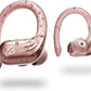 Rose Gold Wireless Running Earbuds for Women. Pink Bluetooth Sport Earbuds for Running, 80 Hour Long Battery Life Over the Ear with EarHooks, Wrap Around Ear buds with Microphone, Earphones