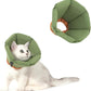 Cat Cone Collar - Soft Waterproof Elizabethan for Cats, Cute Green Flower Anti-Lick Recovery Collar, Adjustable Healing Collar for Wound Care & Surgery，M