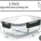 [5-Pack,36 Oz]Glass Meal Prep Containers 2 Compartments Portion Control with Upgraded Snap Locking Lids Glass Food Storage Containers, Microwave, Oven, Freezer and Dishwasher (4.5 Cups)