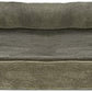 Furhaven Cooling Gel Dog Bed for Large Dogs w/ Removable Bolsters & Washable Cover, For Dogs Up to 95 lbs - Faux Fur & Velvet Sofa - Dark Sage, Jumbo/XL