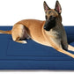 JoicyCo Dog Bed Soft Dog Crate Bed Pad Mat, 42 in Non Slip Bottom Washable Dog Beds for Large Dogs, Pet Bed Mattress Kennel Pad, Dark Blue